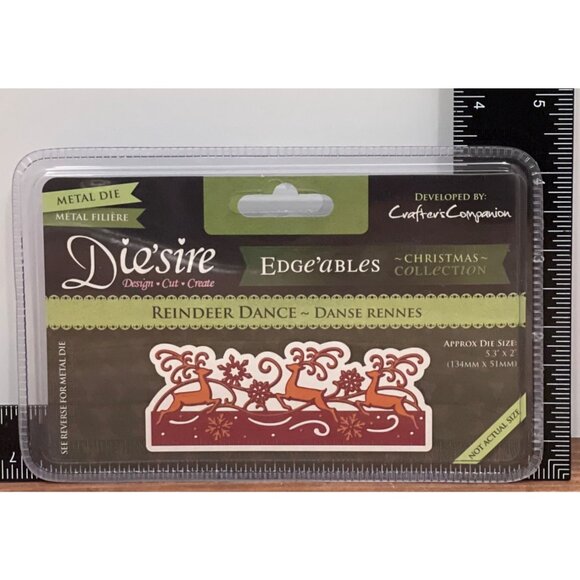 DS-EDGX-RDAN Diesire Edgeables Metal Die REINDEER DANCE CRAFTERS COMPANION - Picture 1 of 3